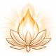 Goldener Lotus mit aufsteigender Flamme als Symbol für erwachtes Bewusstsein in der spirituellen Arbeit von Tim Oliver Dreyer — der Yoga-Weg der Meditation (Dhyana)