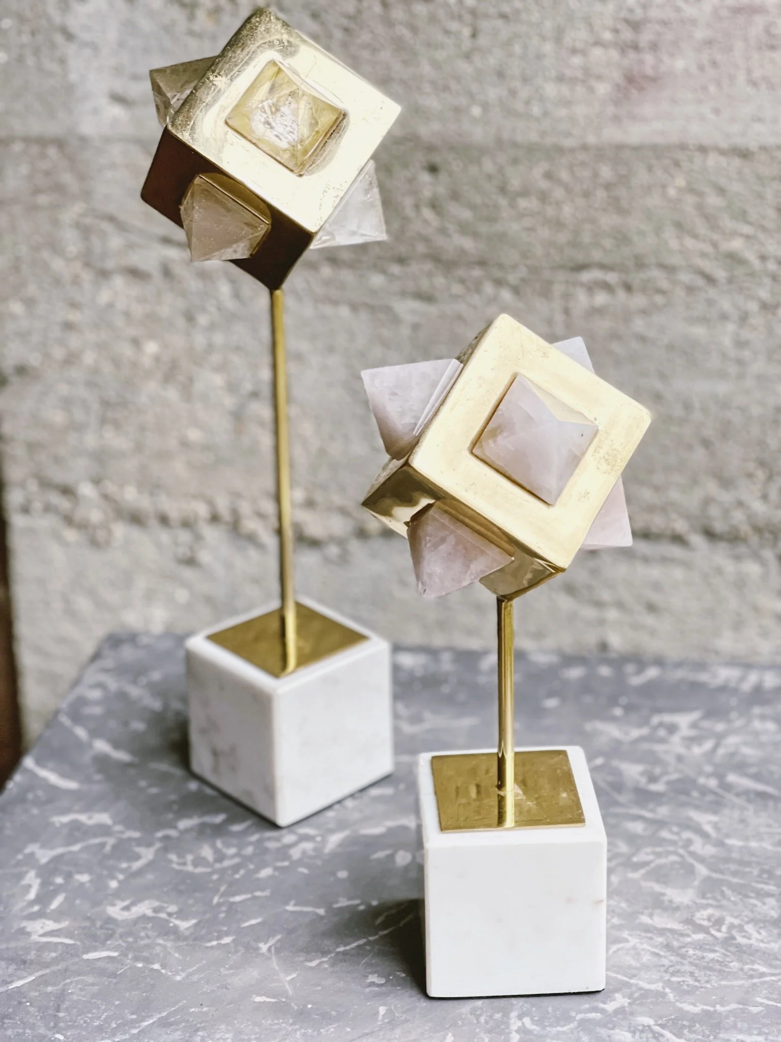 CURATED AND SOURCED BY WILDCRAFT MODERN - Pair of New Age Modern Natural Quartz Sculptures
