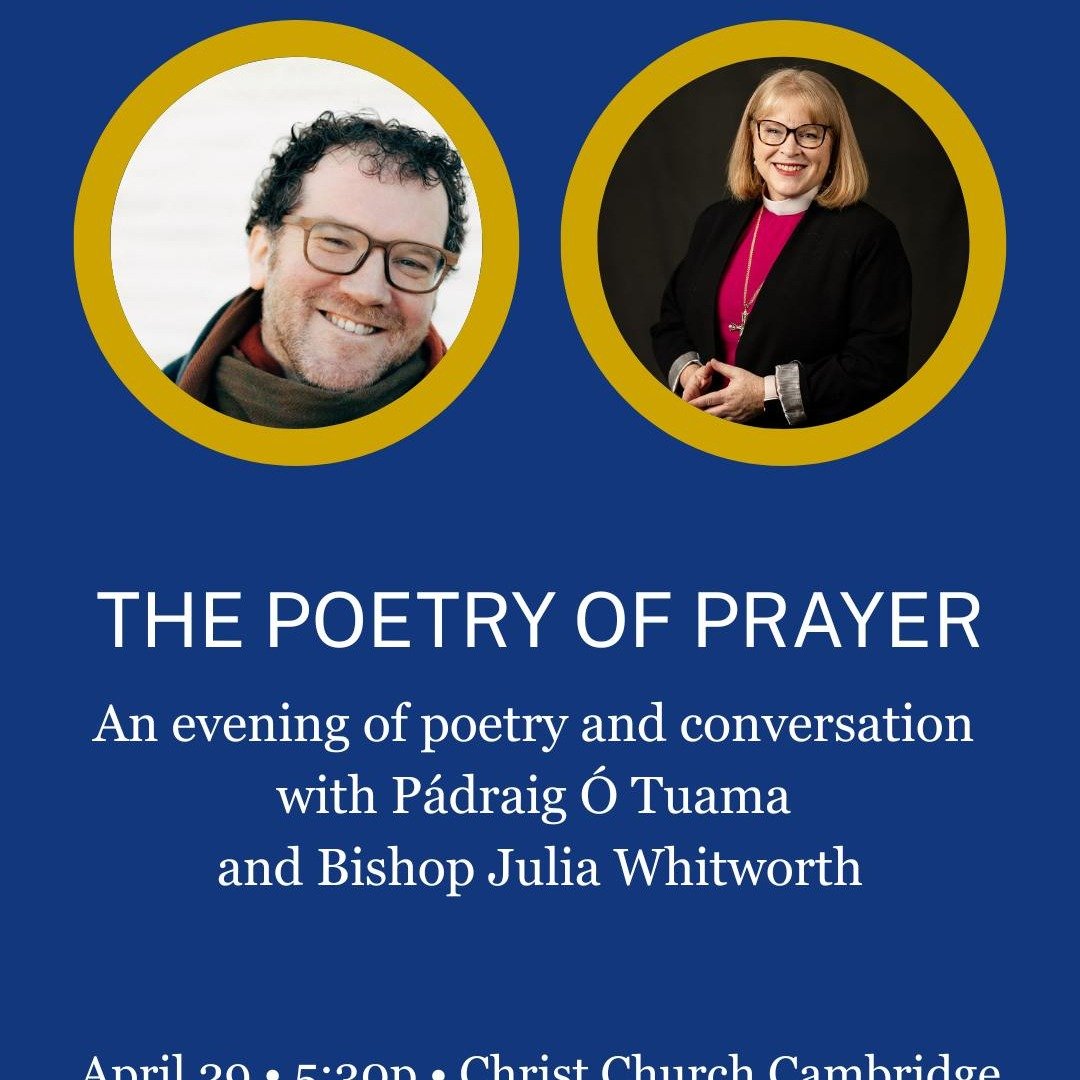 The Episcopal Diocese of Massachusetts, @episcopalmassachusetts, @christchurchcambridge, the St. Paul Center for Theology and Prayer, and @harvardepiscopalians invite you to join us for an evening of poetry and conversation featuring @padraigotuama, 