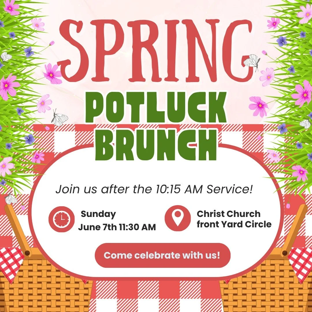 Reminder this Sunday is our Parish Spring Brunch! If it rains, we will be in the Parish Hall. Come and celebrate the end of the program year, and start of Summer! 🌞
