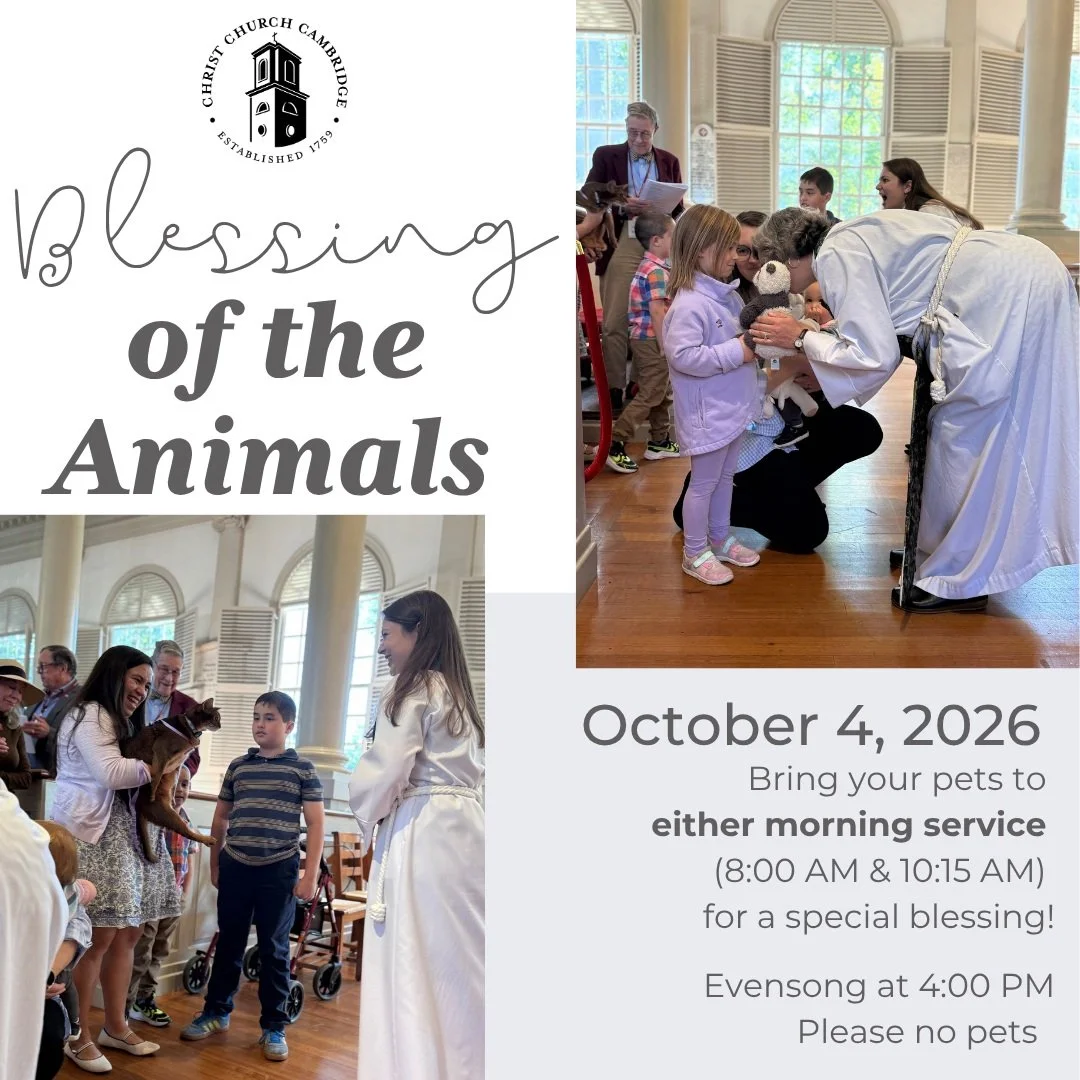 This Sunday, October 4th! Bring your pet, favorite stuffed animal or a photo to either morning service and it will be blessed for you! 

Please no pets at the Evensong service.