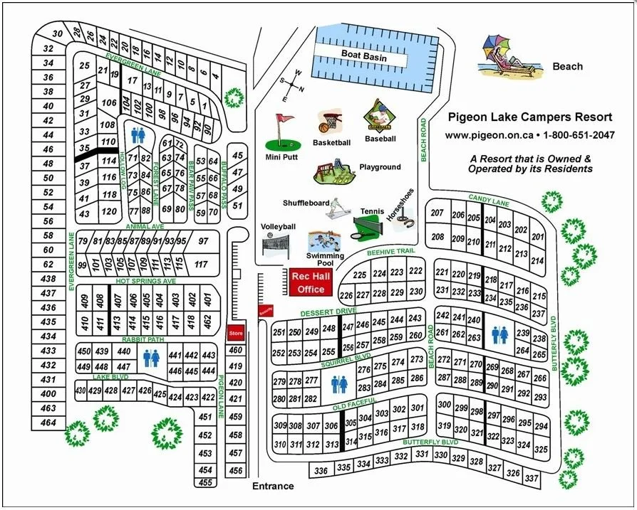 Park Map and Reviews — Pigeon Lake Campers Resort