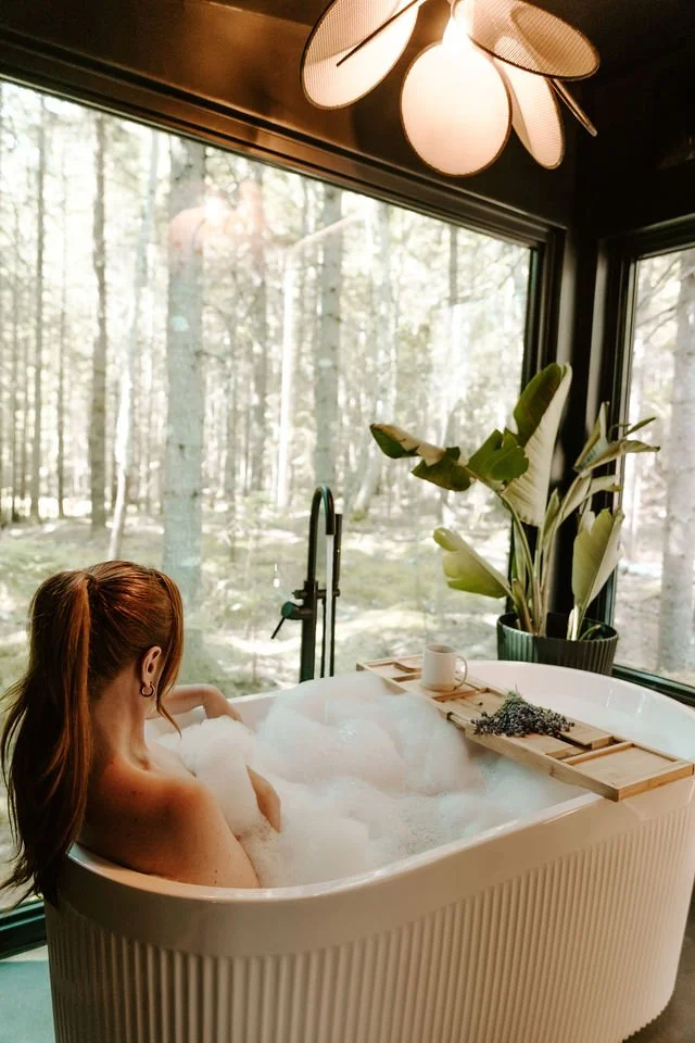 cabins with kitchens nestled in the woods