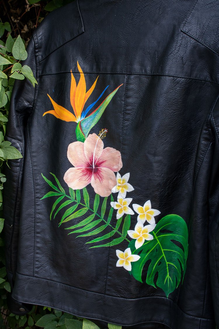 Louis Vuitton Custom Denim Jacket; Hand Painted; Art on denim