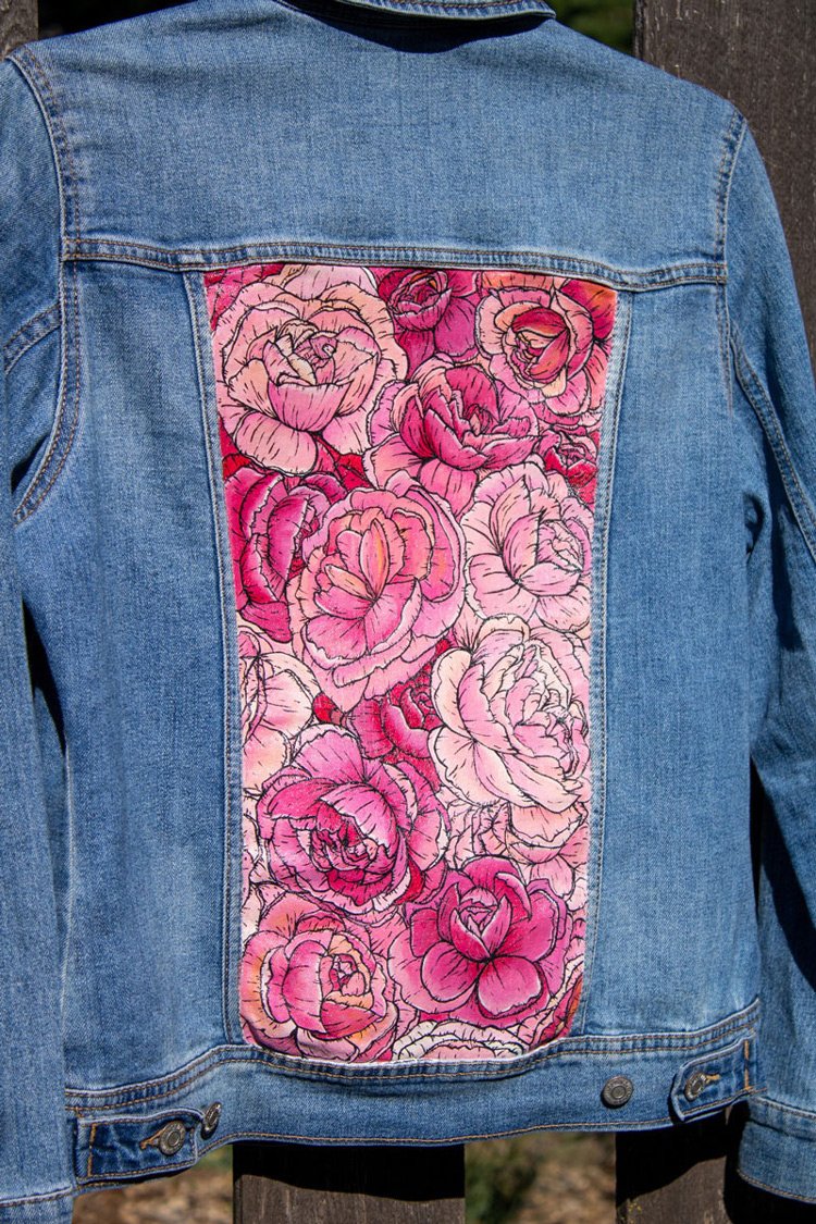 Buy Flower Hand Painted Jacket Custom Denim Women's Clothes Online