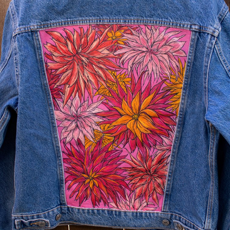 Color Landscape Custom Painted Denim Jacket Mrs Denim 