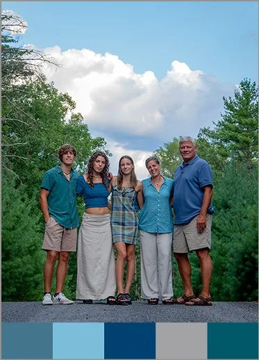 This family started with the dress in the center, and then pulled pieces based on it. 