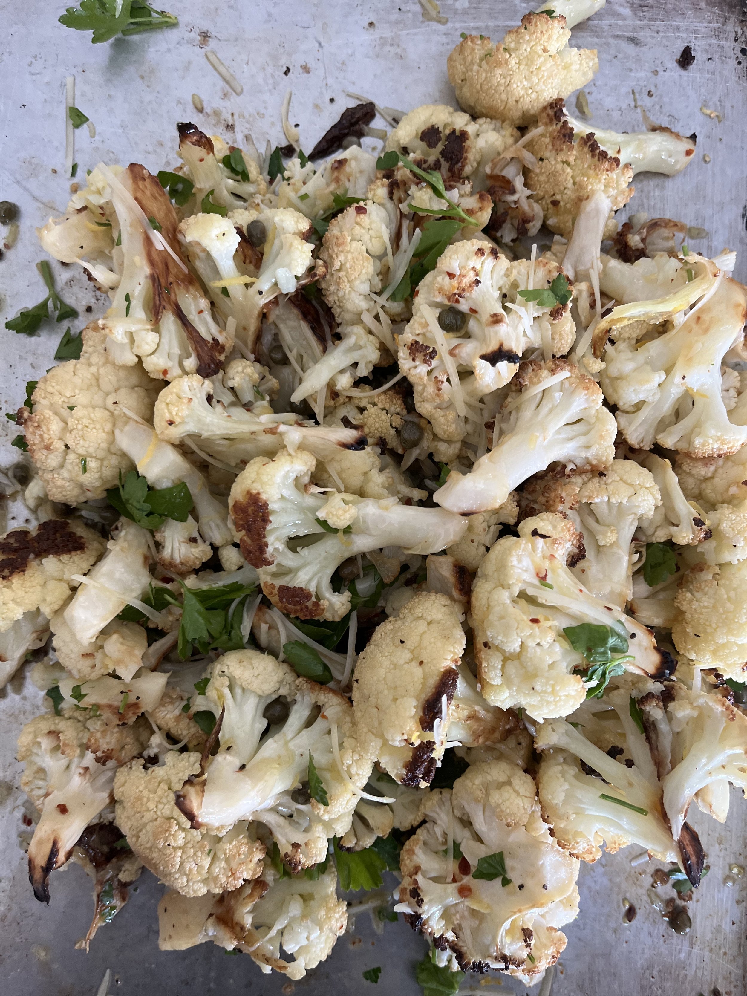 Roasted Cauliflower with Parsley & Capers