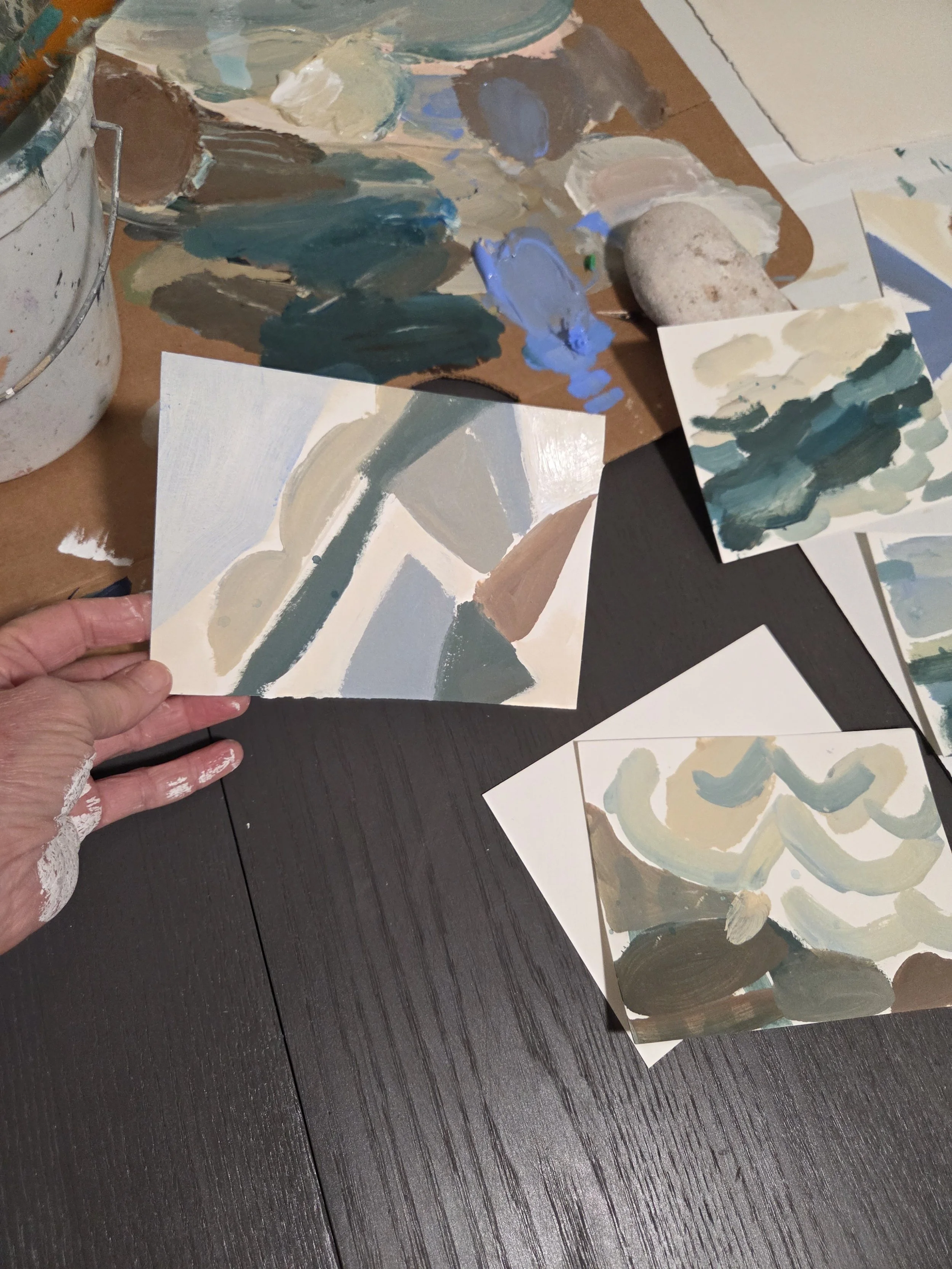 Studio Snapshot: Gouache Abstracts in Progress by Sonya Edwards
