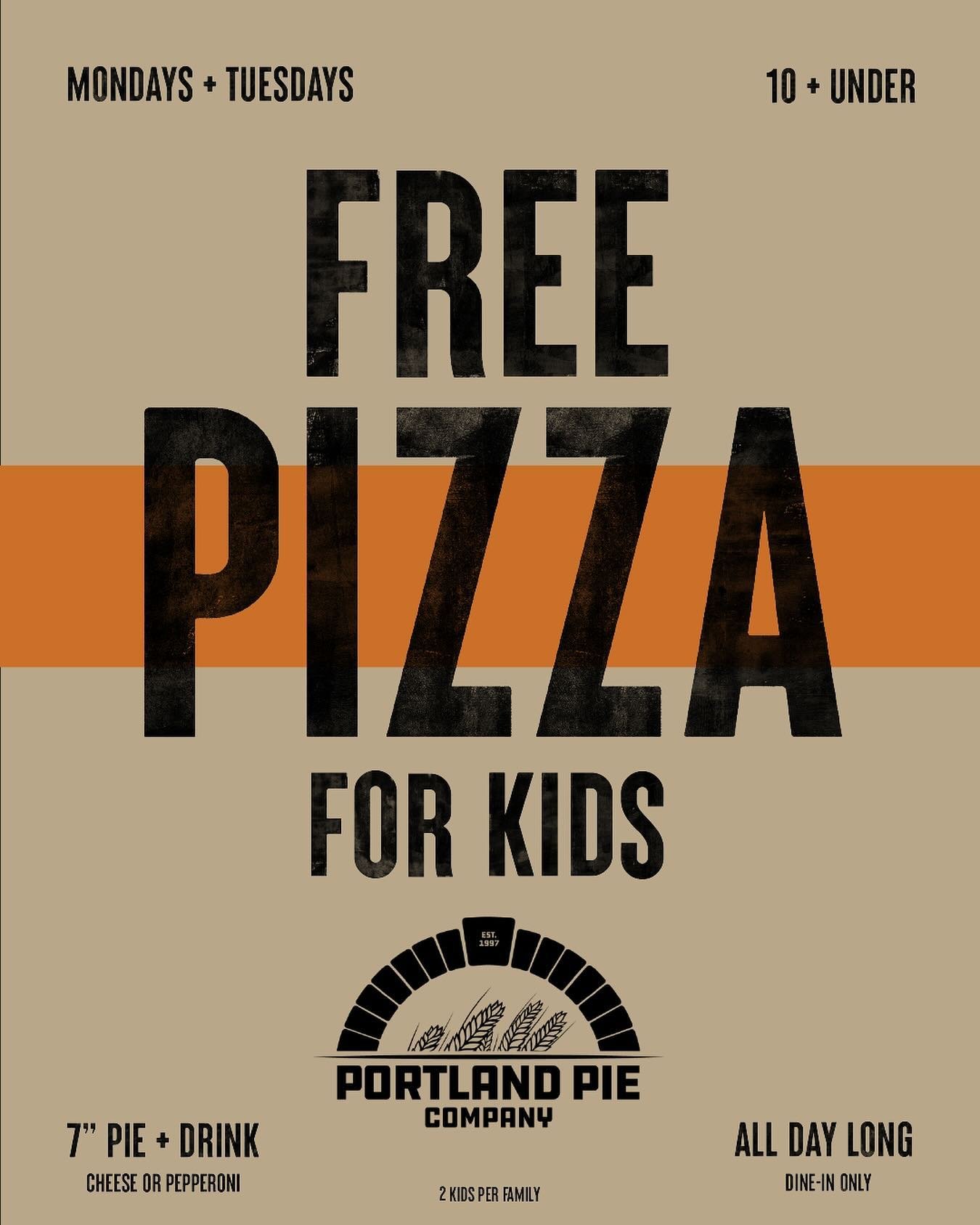 Easy way to start the week.

(with purchase of an adult meal).

#portlandpieco #kidseatfree