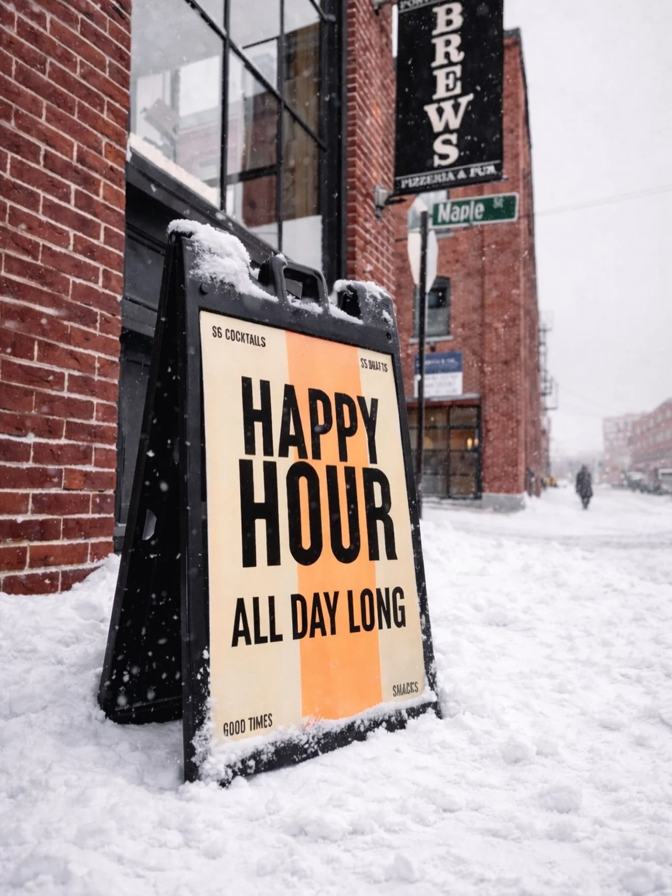 Dig out. Dig in. Dig it. All day Happy Hour today! $5 Drafts. $6  Cocktails. Pub snacks. Snow day vibes. See you soon!

#portlandpieco #snowday #happyhour