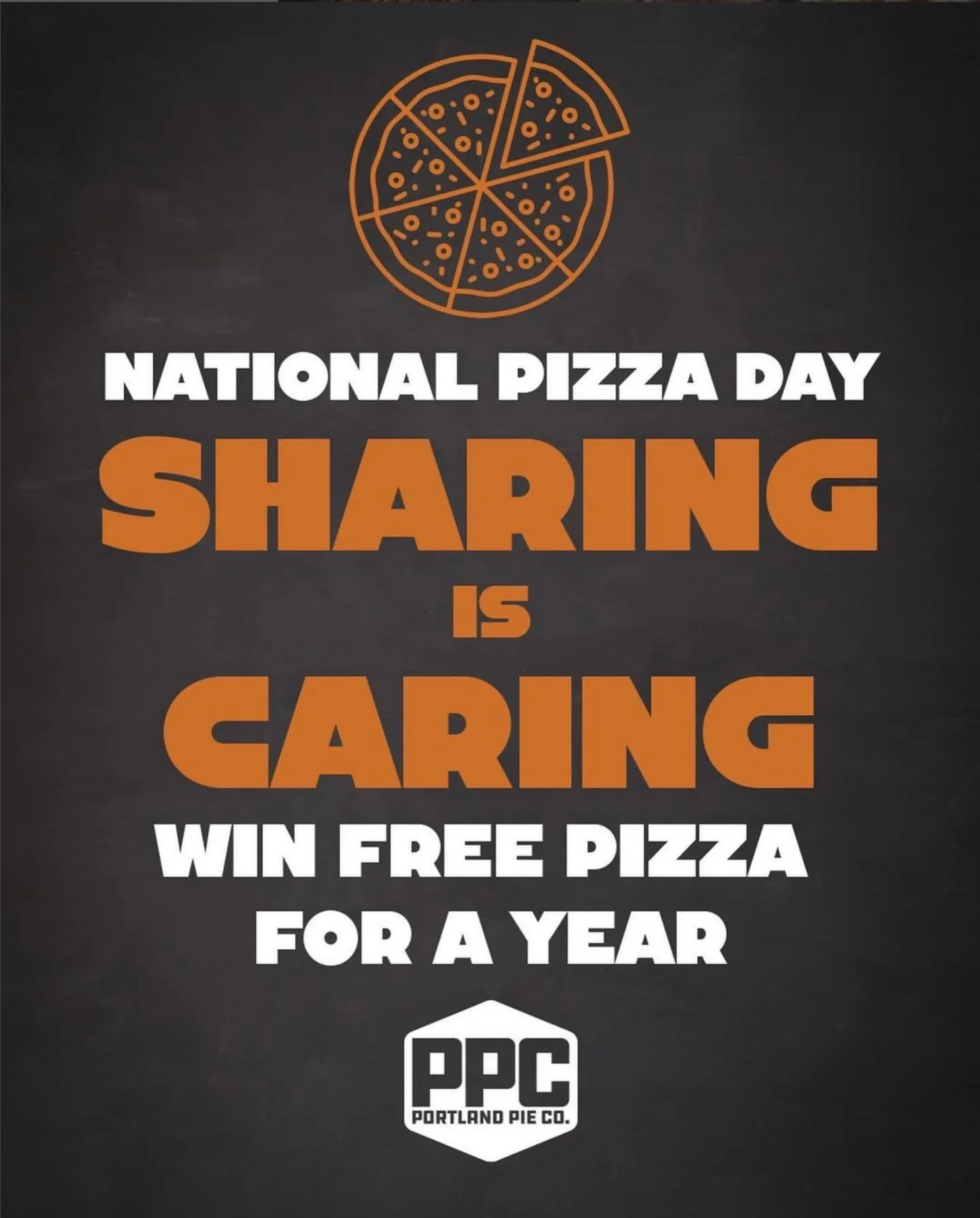 Pizza is the ultimate meal for sharing. With friends, family and even your dog. On this #nationalpizzaday sharing is caring. And winning!

Win Free Pizza for a Year. Tag someone you know. Wish them a Happy National Pizza Day and you both could win Fr