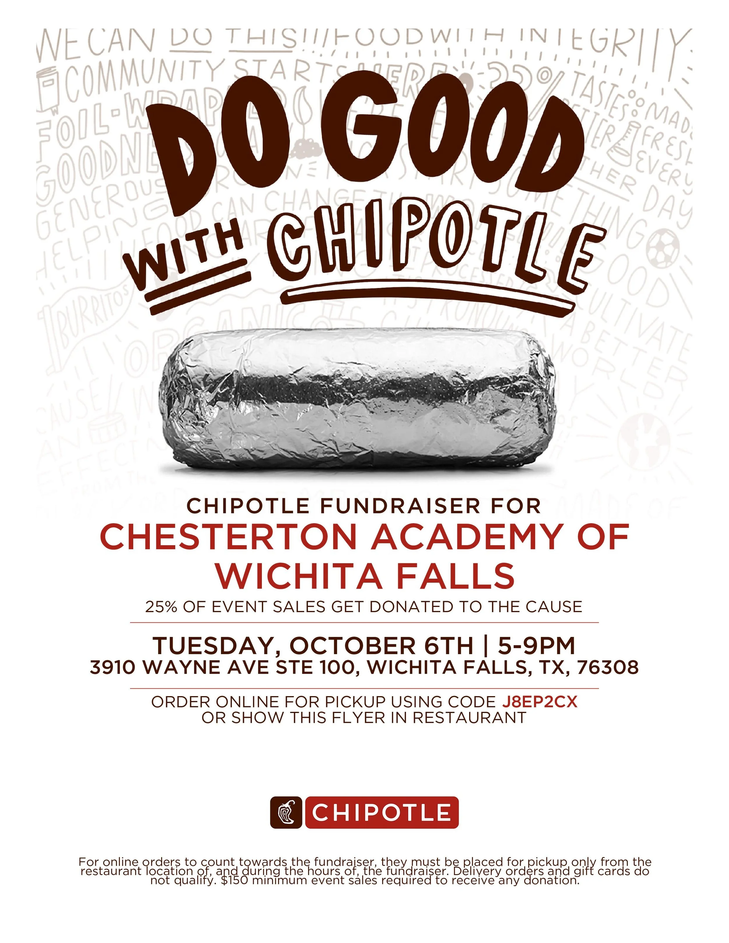 Chipotle Fundraiser for Italy Pilgrimage