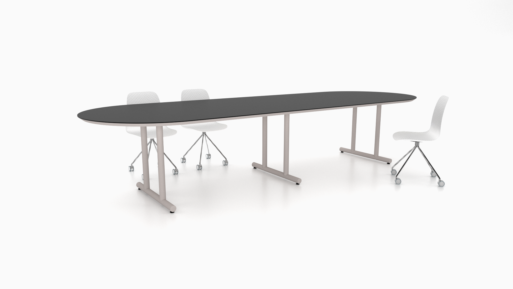 The CM10 conference table by Cornerstone Furniture features a sturdy double T base and a streamlined design. Offering reliable performance and modern style.