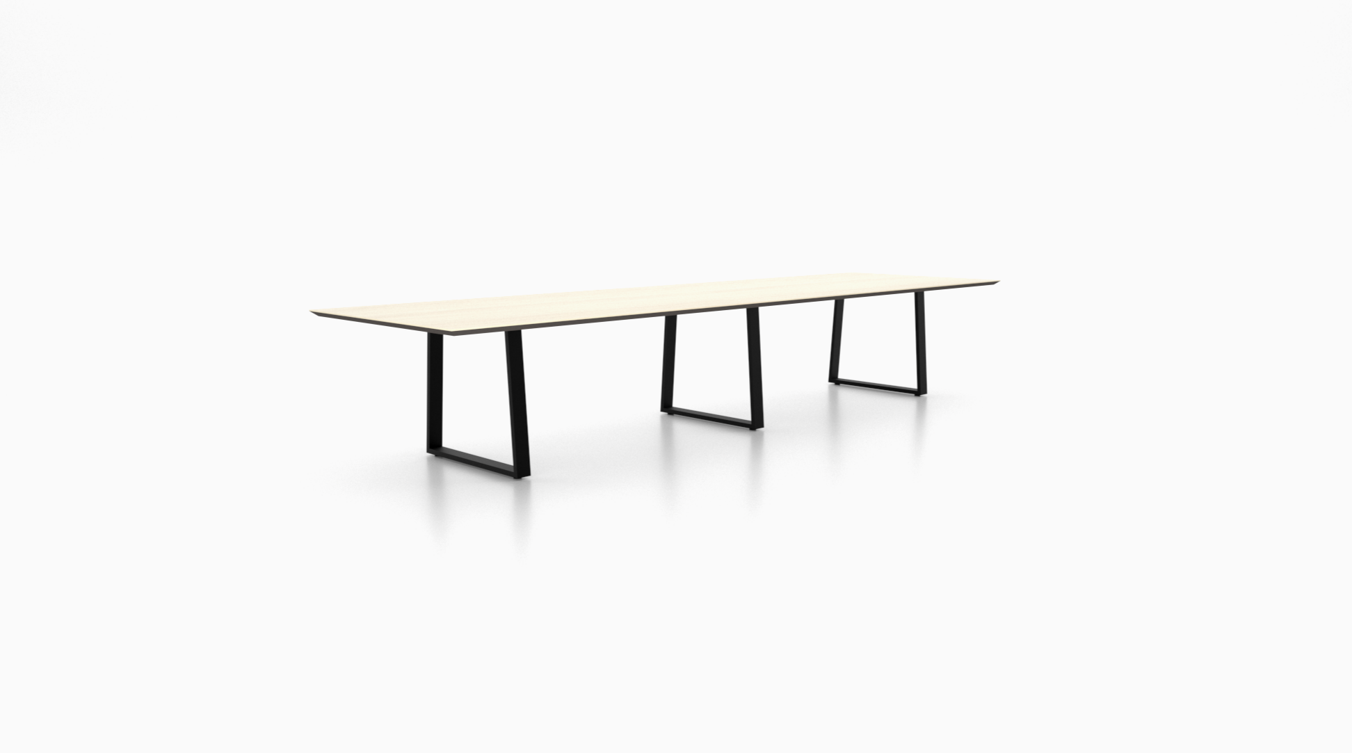 The Modern Industrial conference table blends minimalist design with industrial character. Featuring sleek lines, durable materials, and a bold presence.