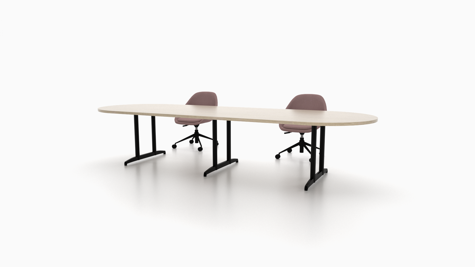 Next Step conference table featuring double T bases. 