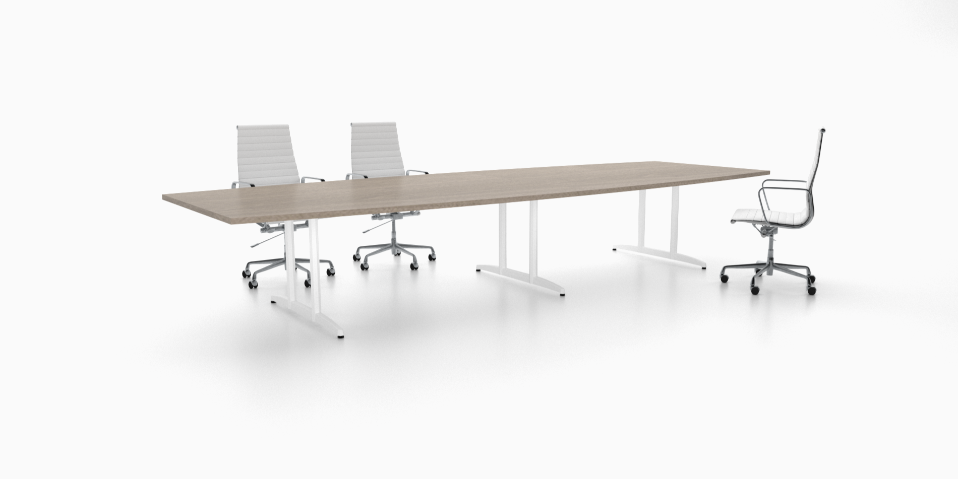 Next Step conference table featuring double T bases. 