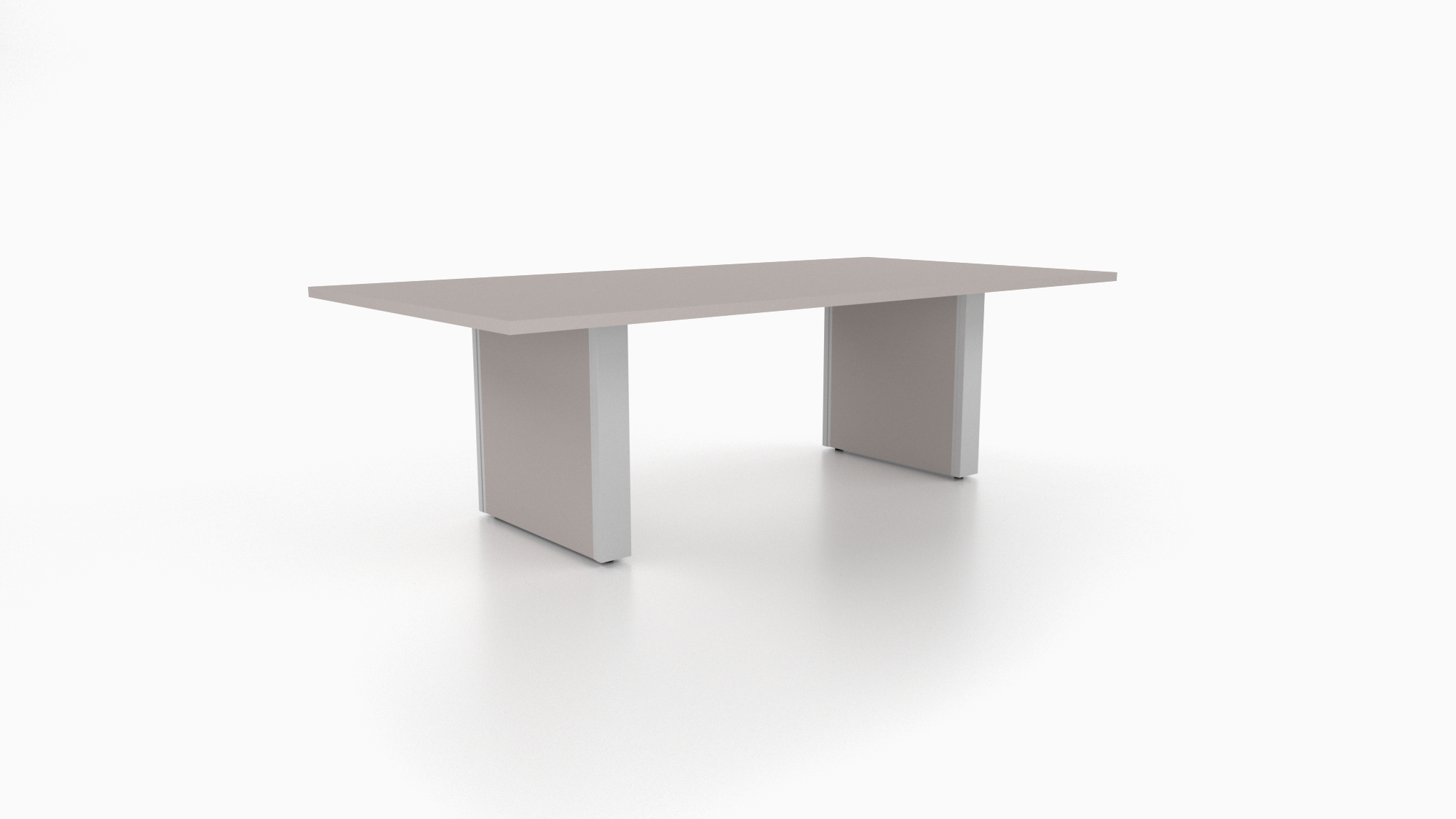 Together conference table featuring flat steel panel bases. 