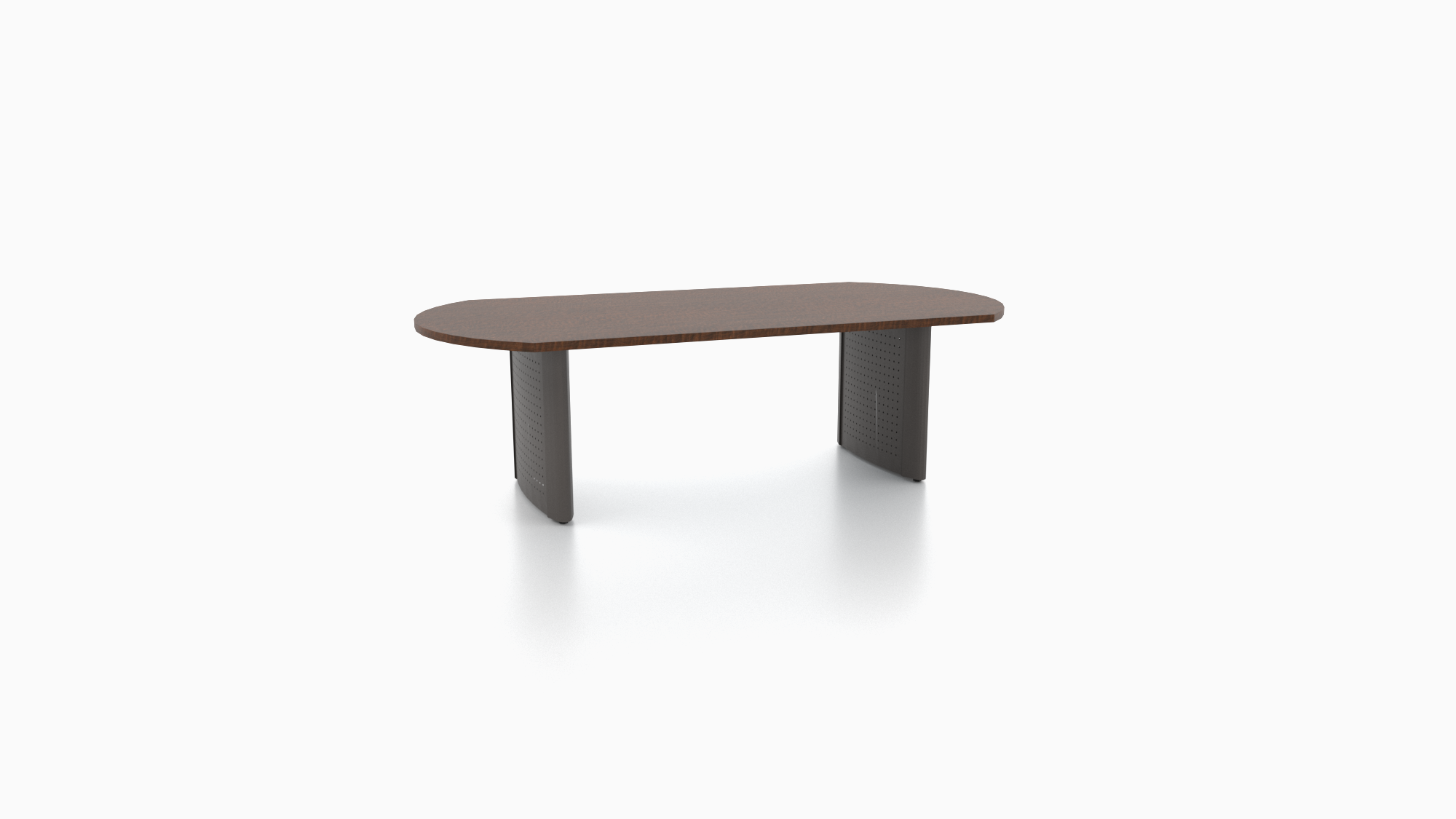 Catalyst conference table featuring steel V shaped bases. 