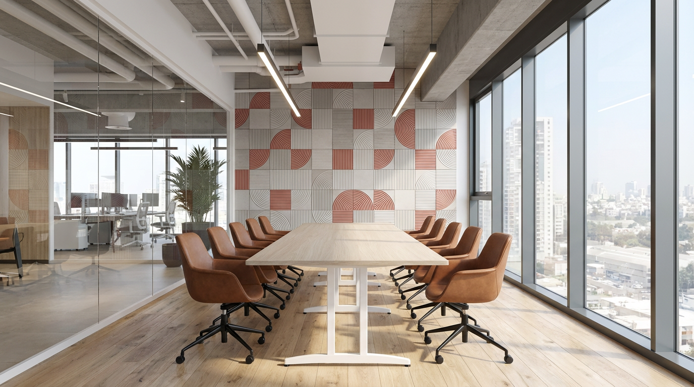 Next Step conference table featuring double T bases.