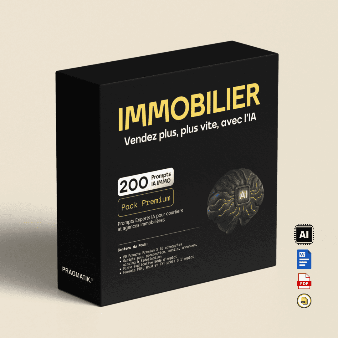 Pack Premium IA Immobilier – 200 Prompts Experts IA