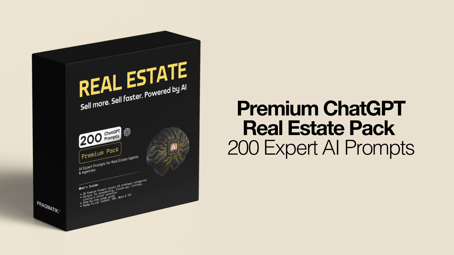 Premium Real Estate Pack – 200 Expert AI Prompts