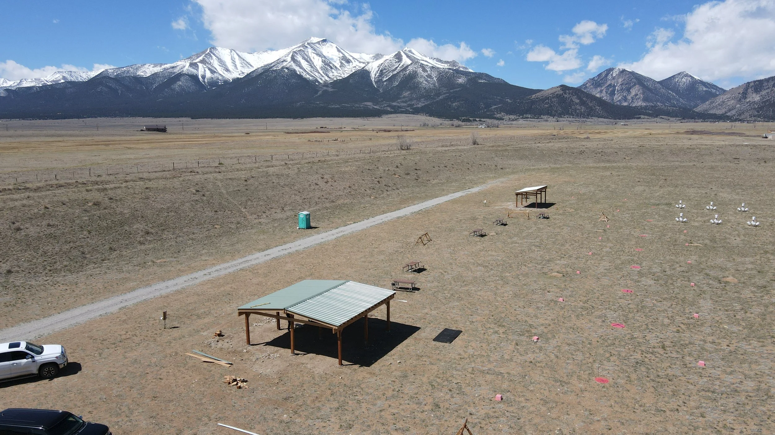 Both shelters with Mt. Princeton