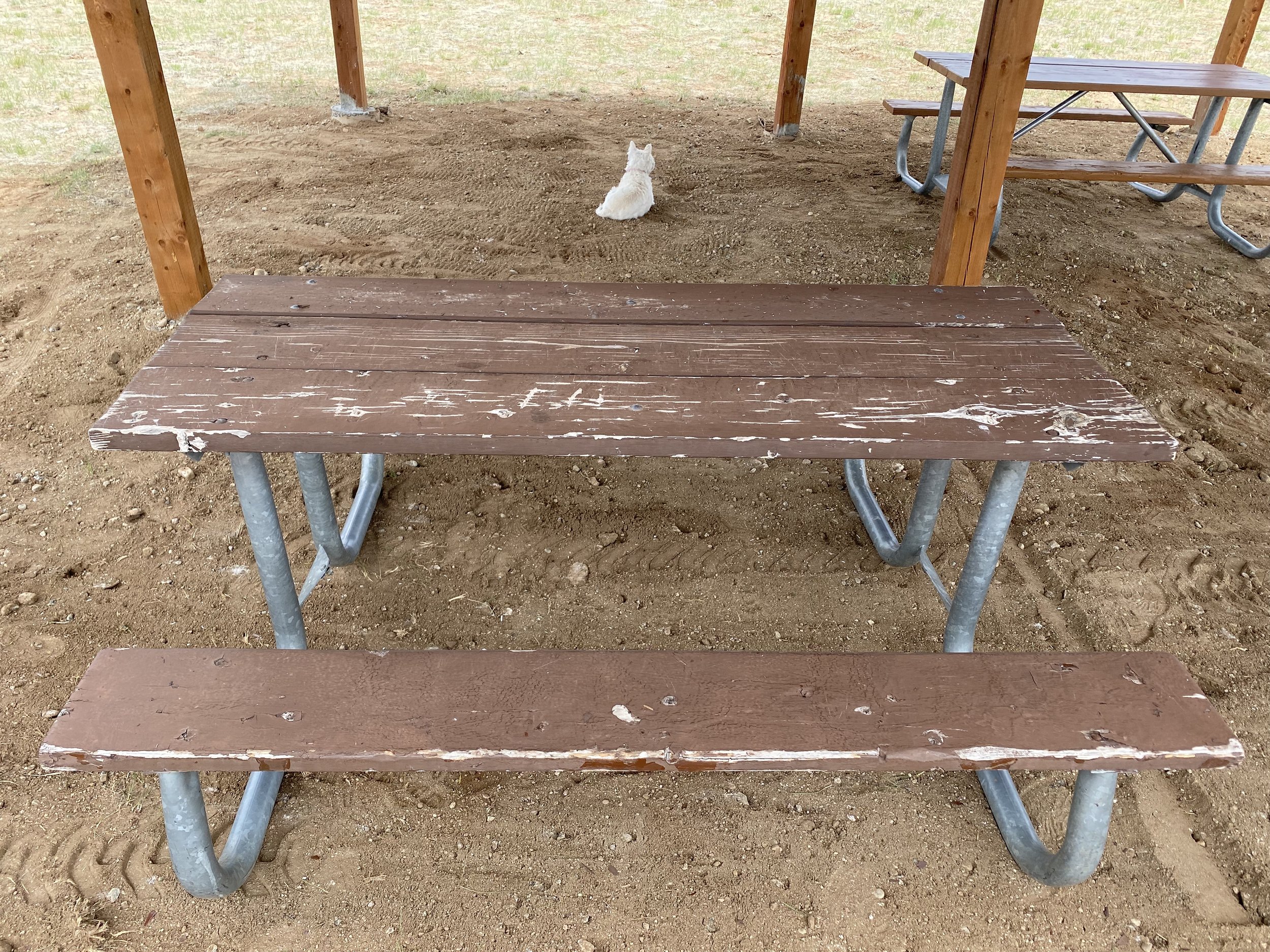 Picnic table before