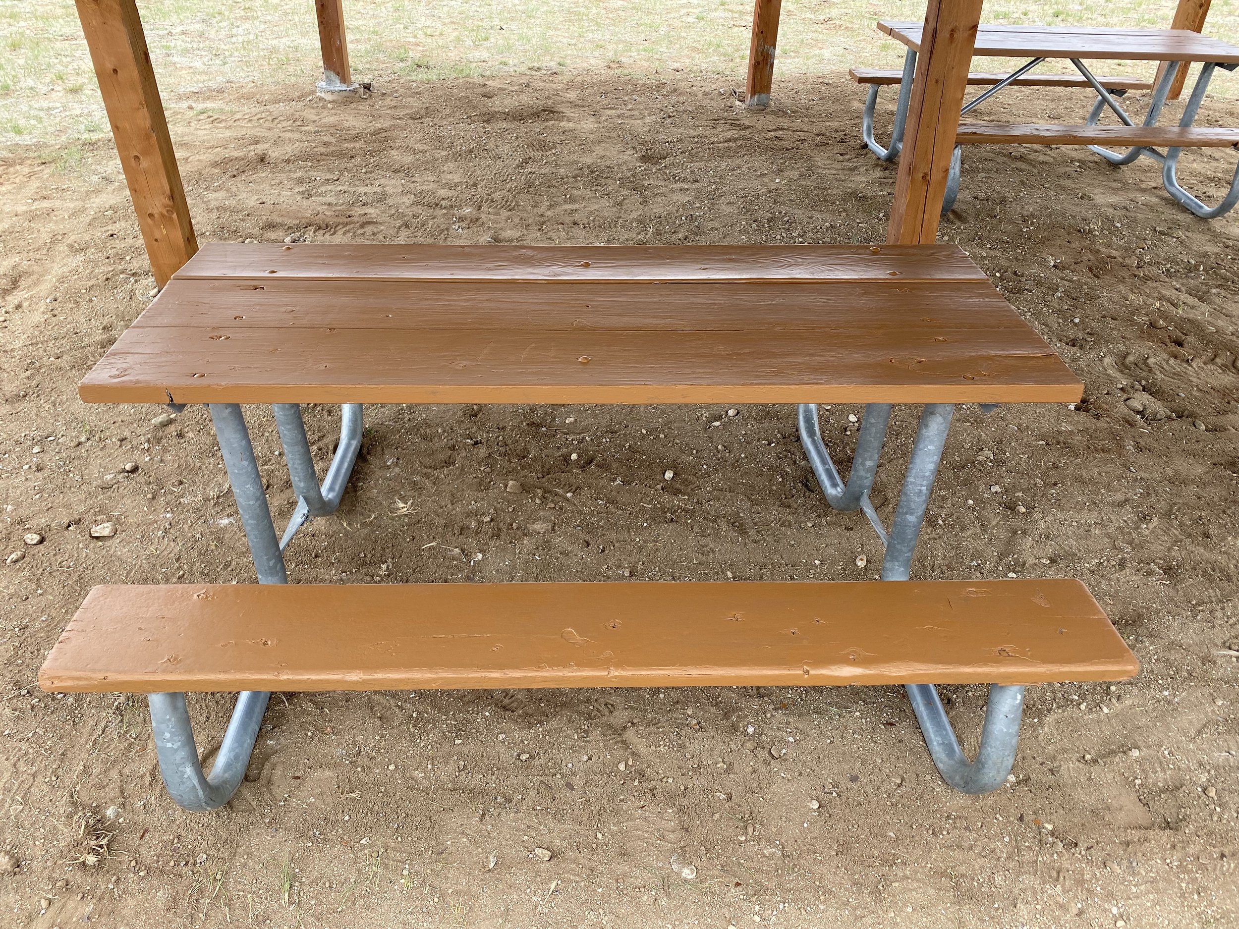 Picnic table after Honora's artistry