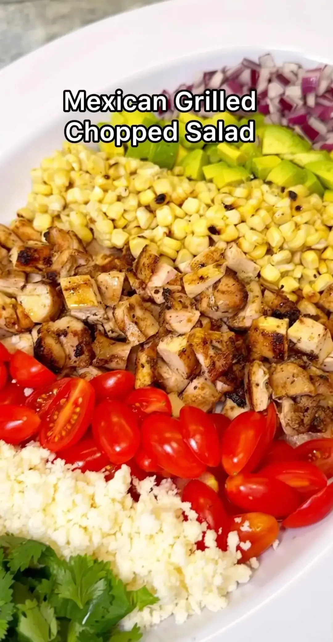 Mexican Grilled Chicken Chopped Salad with Creamy Poblano Dressing