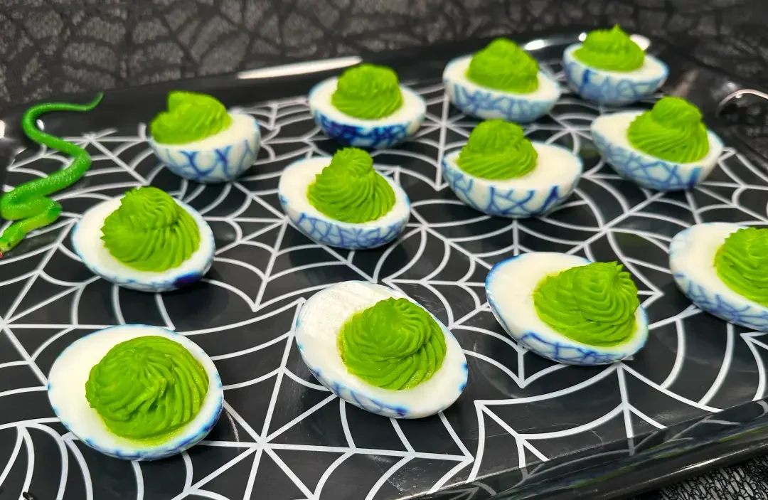 Spiderweb Deviled Eggs