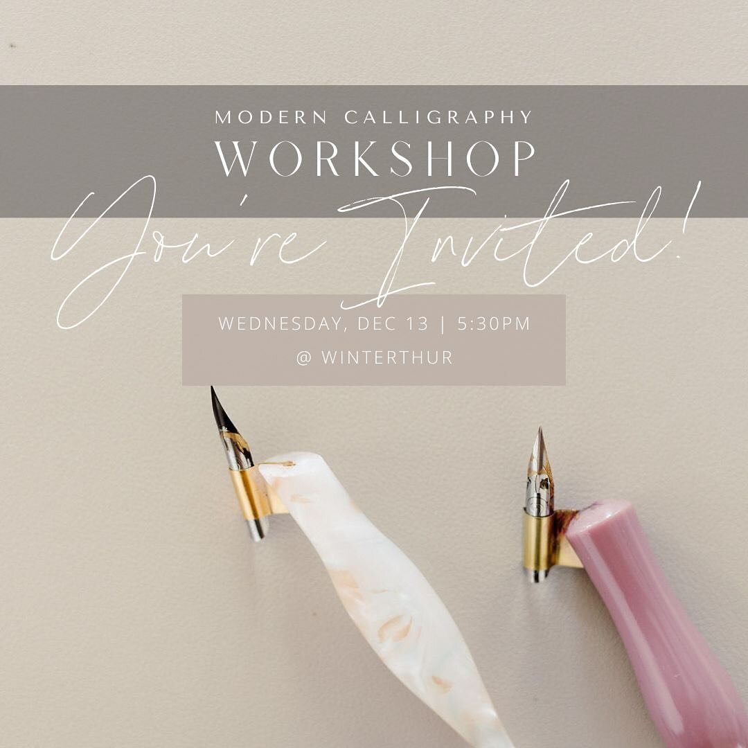 Join me this Wednesday for my modern calligraphy workshop at Winterthur!

Together, we&rsquo;ll go over the foundations of modern calligraphy including basic strokes, connecting letters, warm up exercises and how to use a pointed pen. 

This 2 hour w