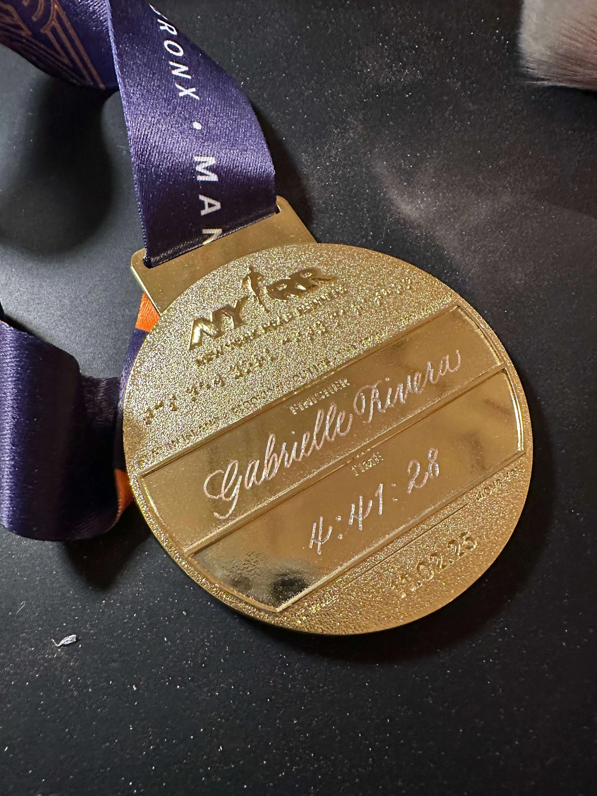 NYC Marathon Race Medal Engraving - Gabrielle.JPG