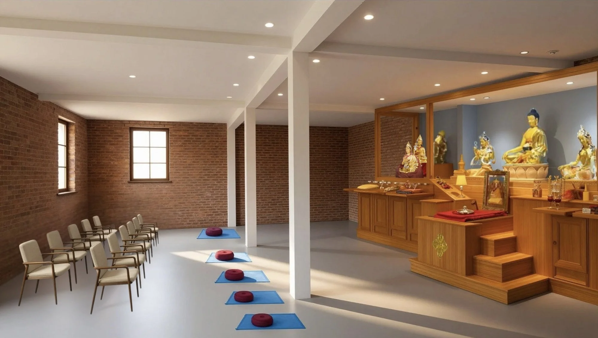 Main Gompa in brick house