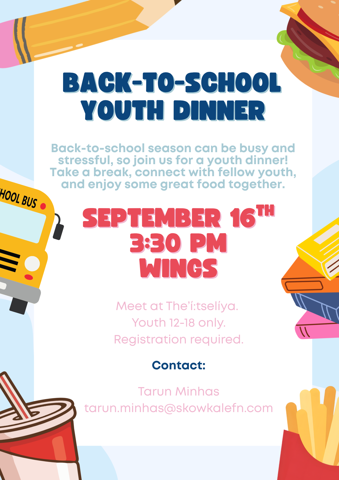 Back-to-School Youth Dinner