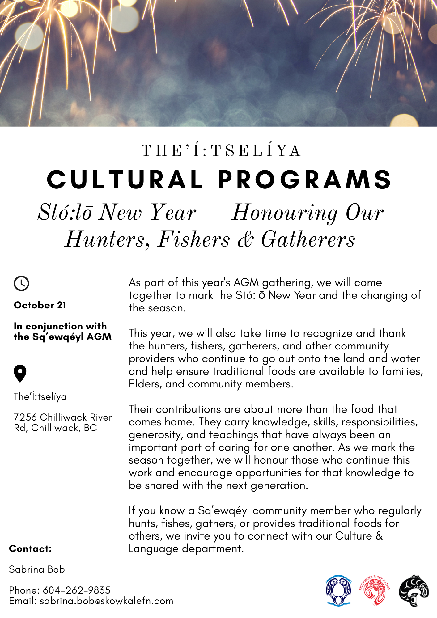Cultural Programs - Stó:lō New Year