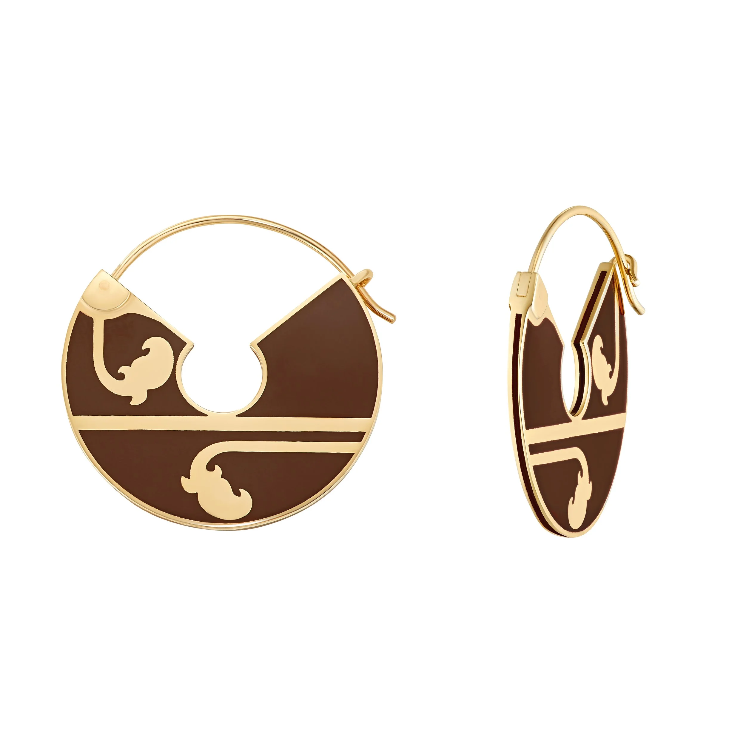 Sari creole earrings Midi (brown).jpg