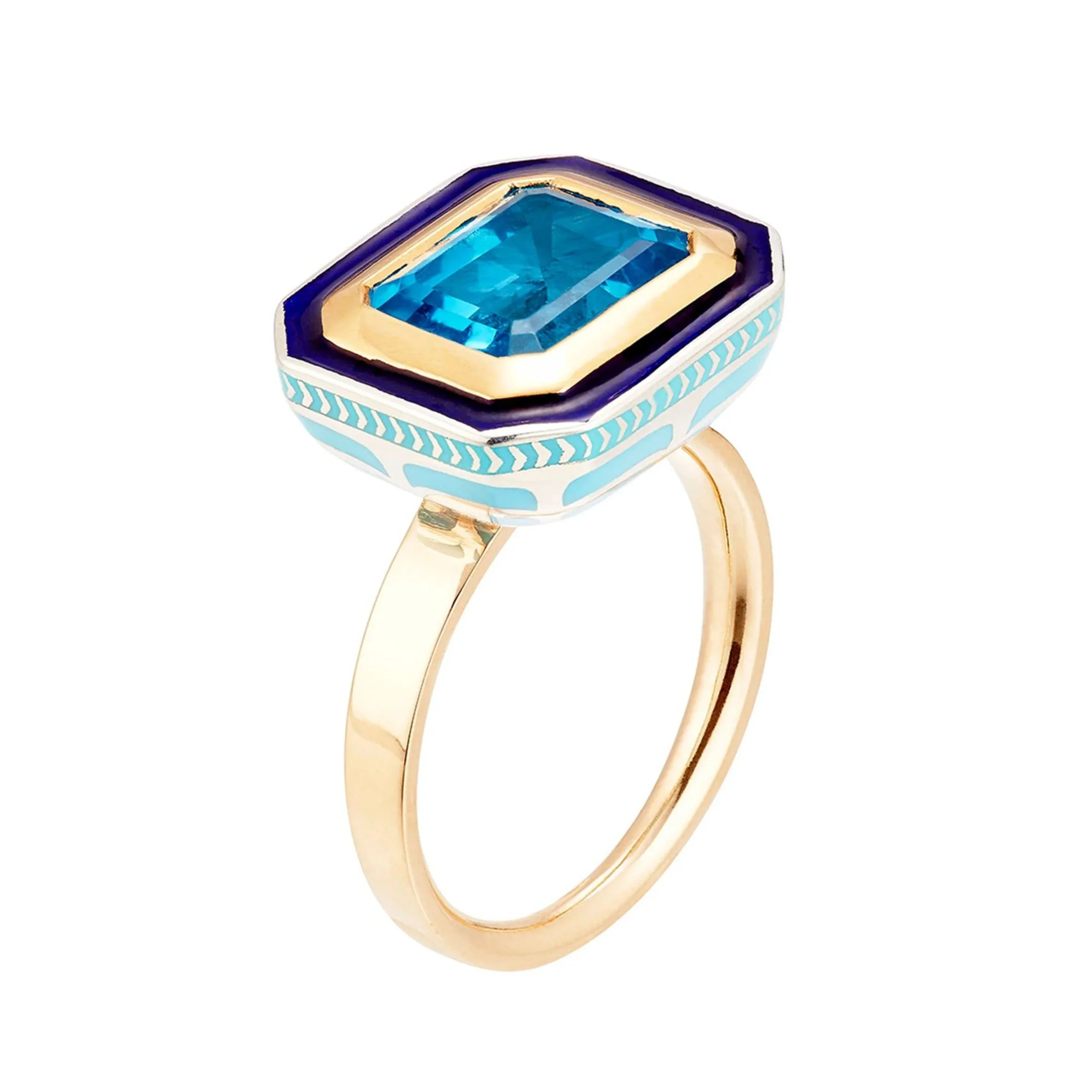 Silver Tile Mini Emerald Cut Ring