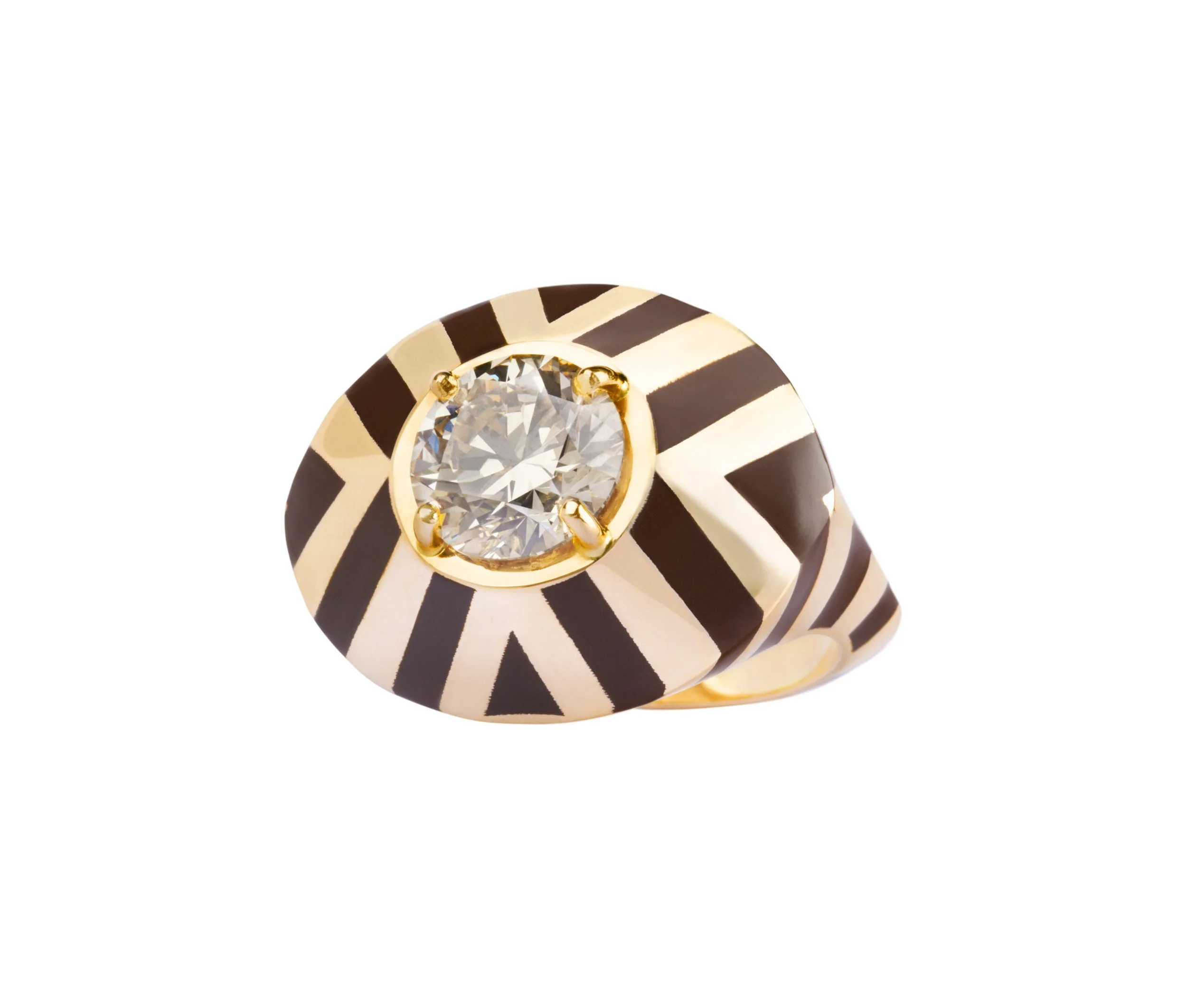 Memphis High Enamel Ring Diamond Ring Cocktail Ring Alternative