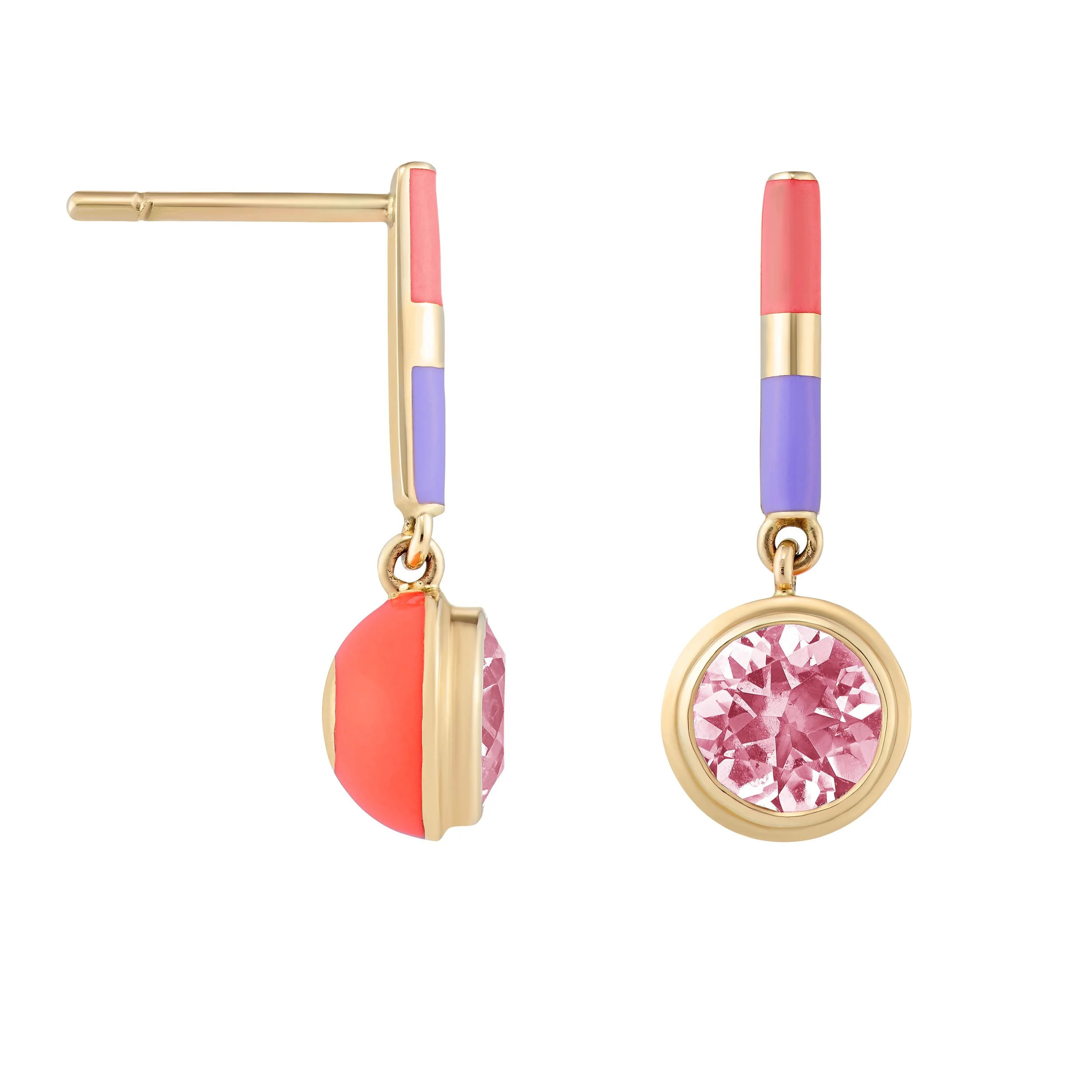 Candy Lacquer Day Drop Earrings_ Lab Grown Pink Sapphire.jpg