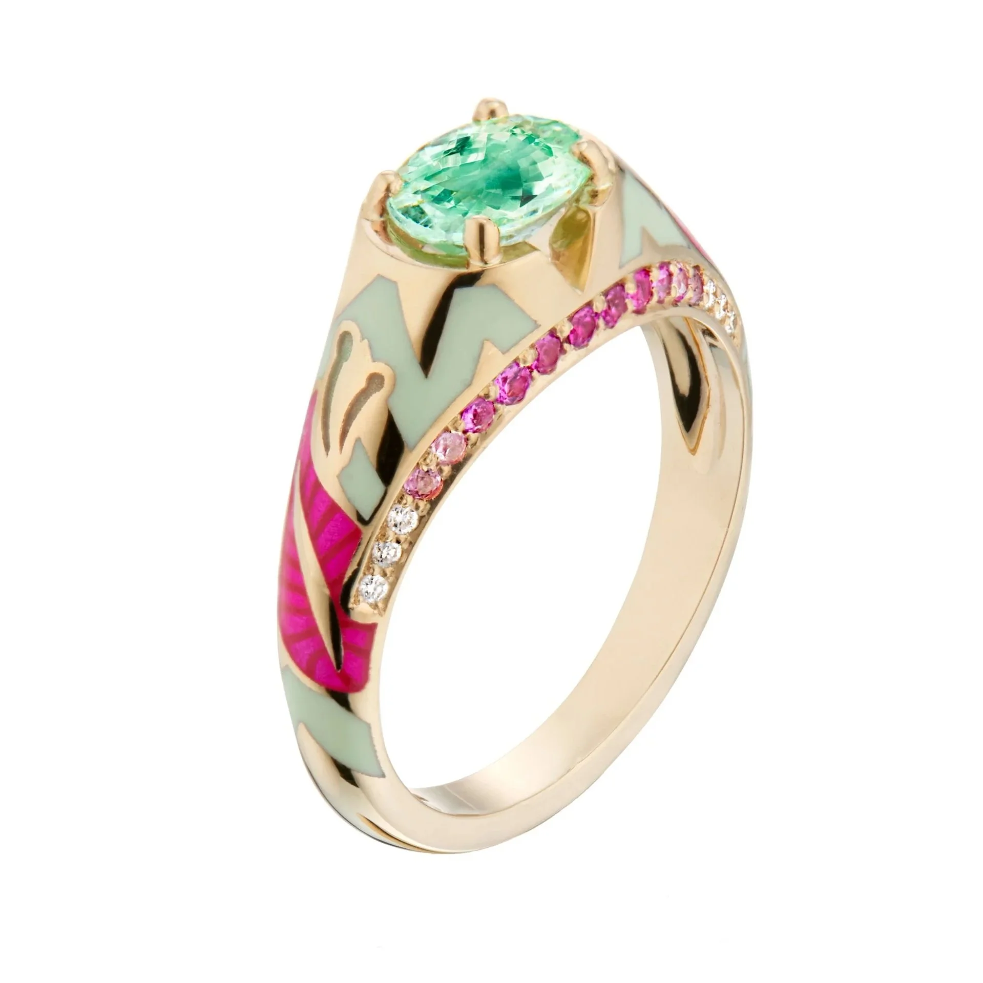 High Sari Chevron Jaipur Bougainvillea Ring