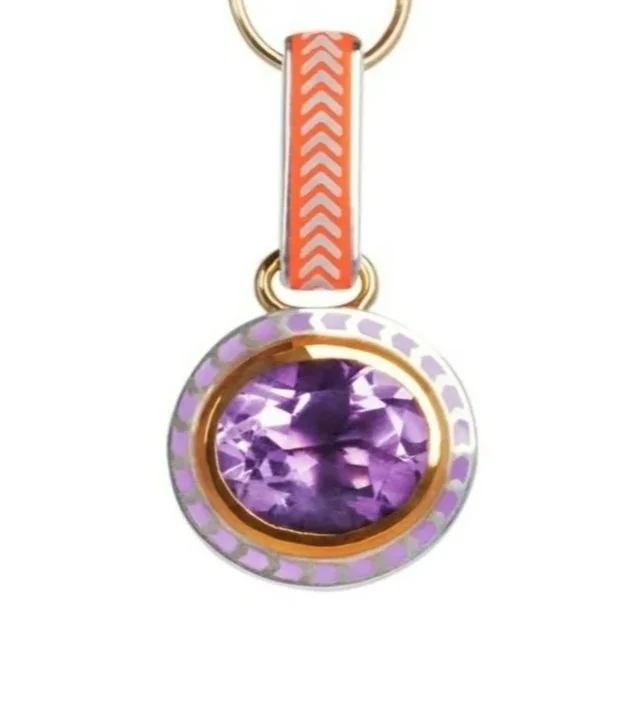 Silver Tile Charm with Paperclip Connector