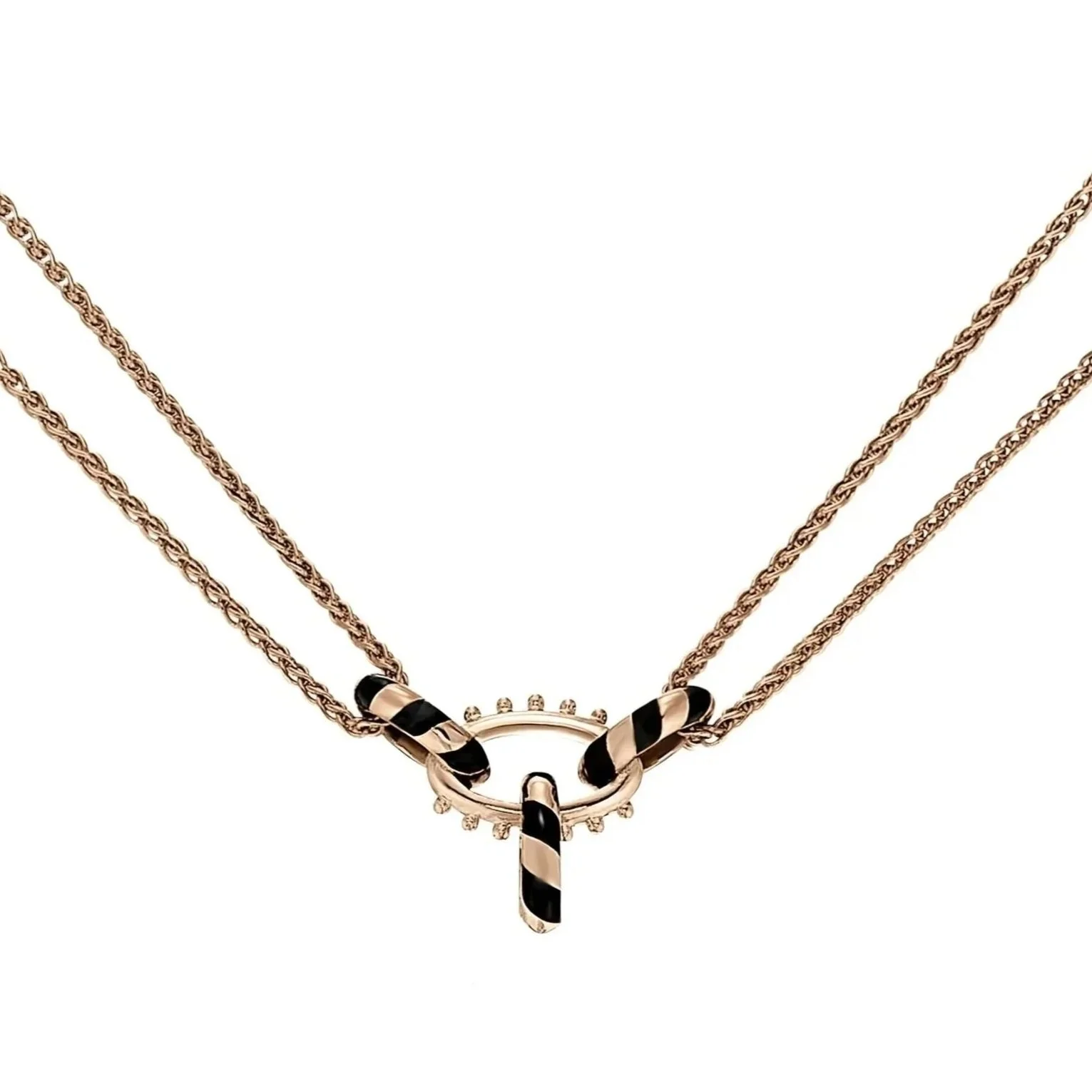 Sari Granulated Single Link Necklace with Connector