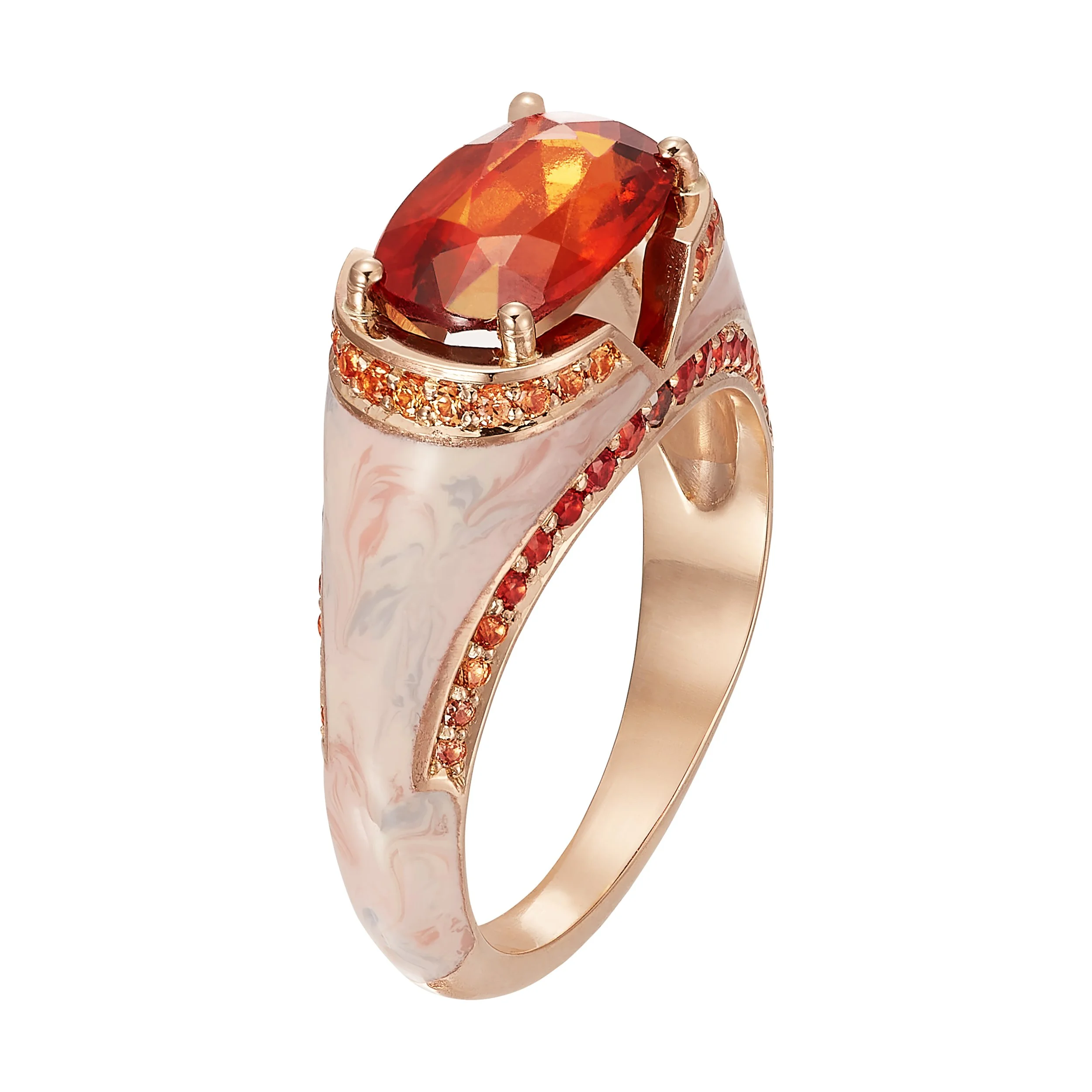 High Sari Marbled Ring