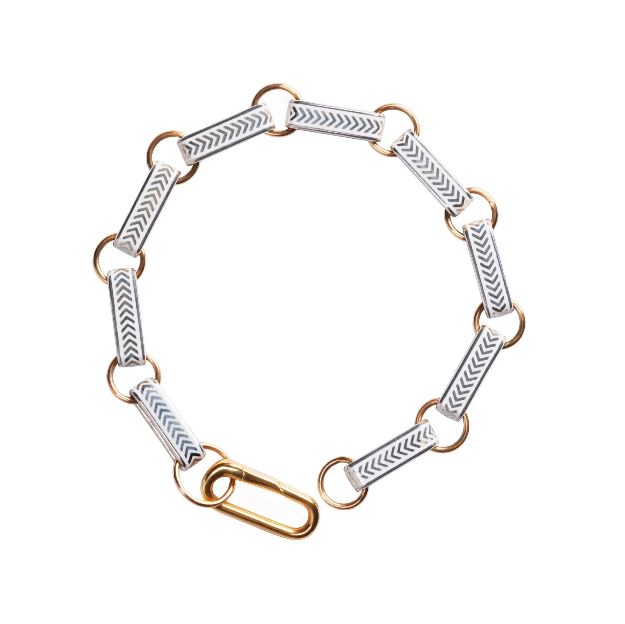 Silver Tile Paperclip Link Bracelet