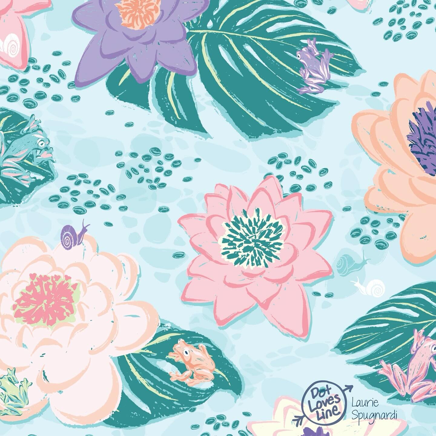 Hey surface✨design friends! Where do you find inspiration? Dreams 💭, trend research 😎, client briefs 🩲, or maybe prompts 🖊️ like this @spoonflower leap year frog 🐸 design challenge. All of the above and more?! 

#leapyear2024 #frogcore #hoptoit 