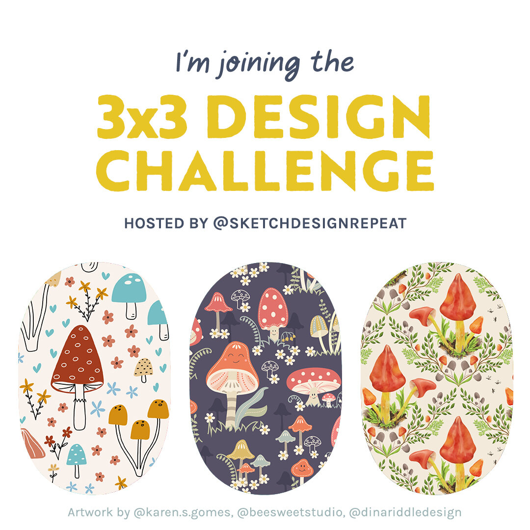 ✨🍀✨ Just signed up for a new-to-me art challenge: The 3&times;3 Design Challenge hosted by @sketchdesignrepeat. Learning something new, connecting with artists, and building a better portfolio ... win-win-win! ✨🍀✨

#sketchdesignrepeat #repeatpatter