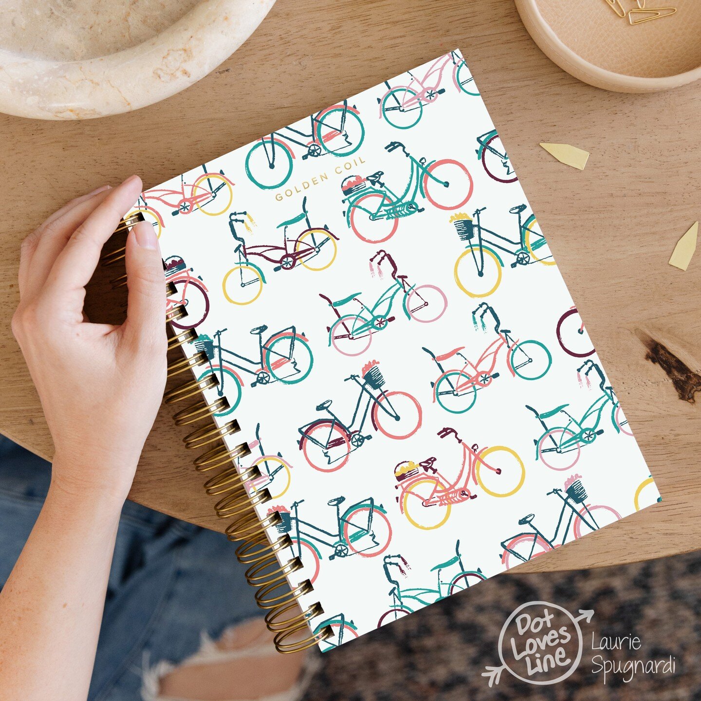 Who else has more planners 📒, calendars 🗓️, and journals 🖋️ than they have things to fil them with? 👉Guilty!👈 Here's my submission for Golden Coil's 2024 Cover Design Competition: Bicycles! 🚲

Good luck 🍀 to all the talented artists who entere