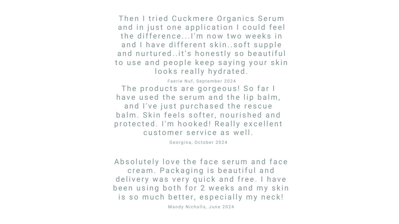 list of reviews for cuckmere organics face serum