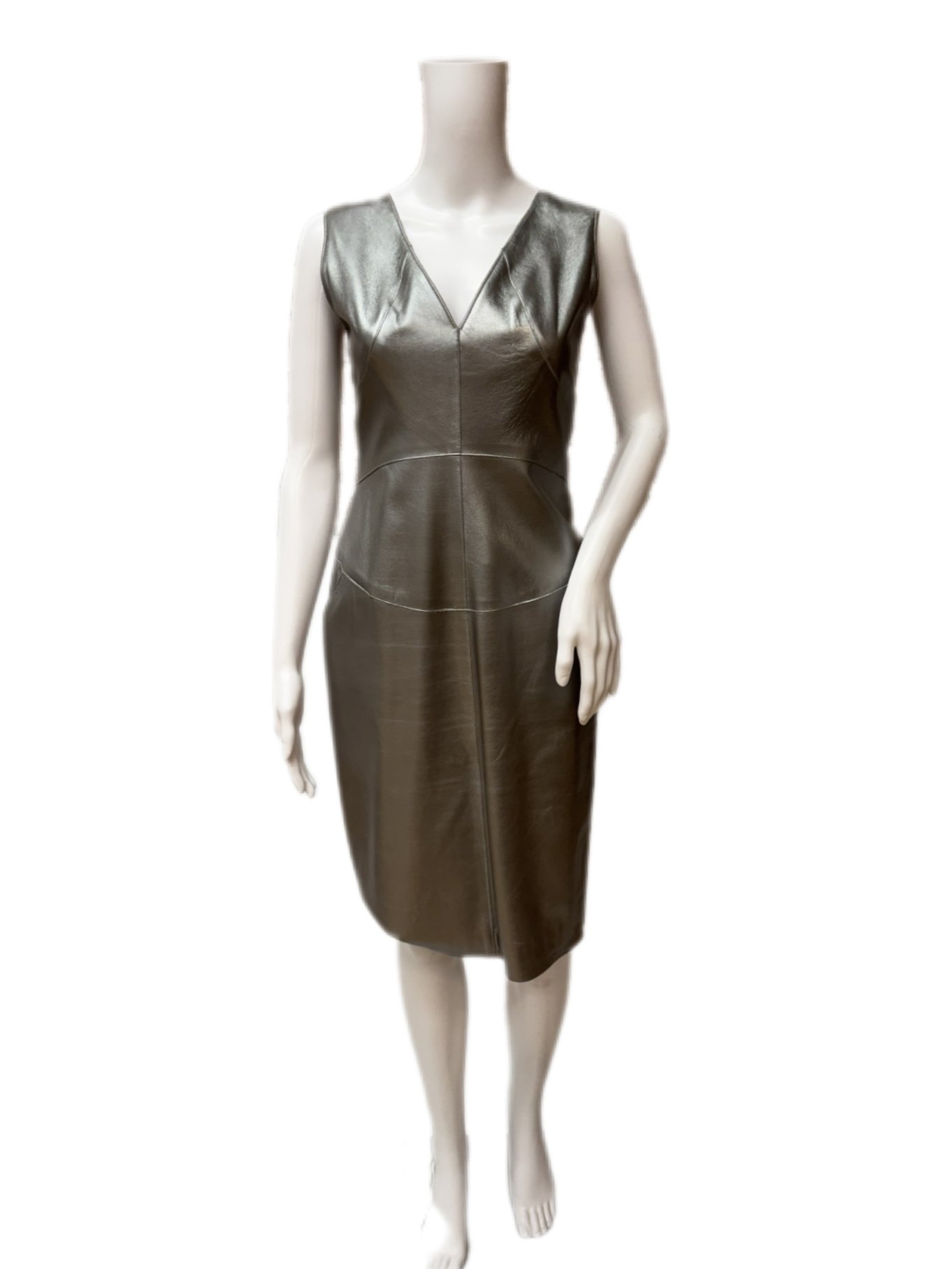 CHANEL Silver Leather Dress